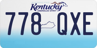 KY license plate 778QXE