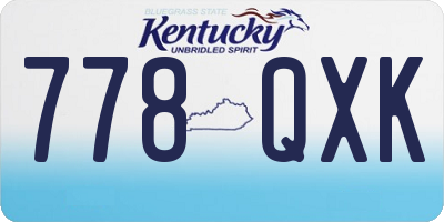 KY license plate 778QXK