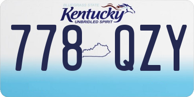 KY license plate 778QZY