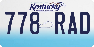 KY license plate 778RAD