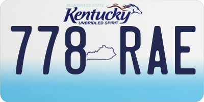 KY license plate 778RAE