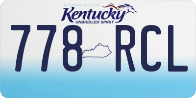 KY license plate 778RCL