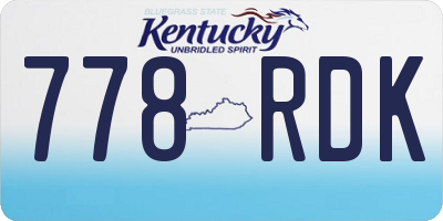 KY license plate 778RDK