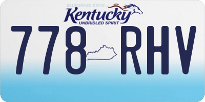 KY license plate 778RHV