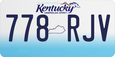 KY license plate 778RJV