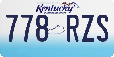 KY license plate 778RZS