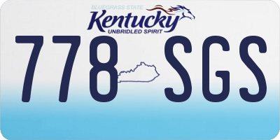 KY license plate 778SGS