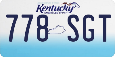 KY license plate 778SGT