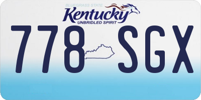 KY license plate 778SGX