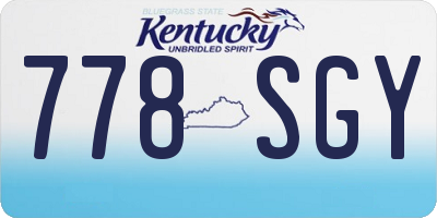 KY license plate 778SGY