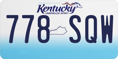 KY license plate 778SQW
