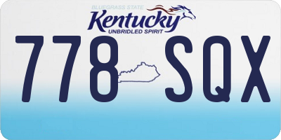 KY license plate 778SQX