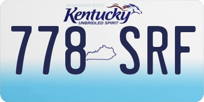 KY license plate 778SRF