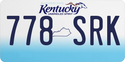 KY license plate 778SRK