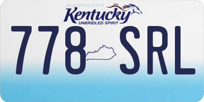 KY license plate 778SRL