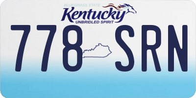 KY license plate 778SRN