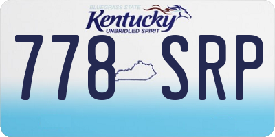 KY license plate 778SRP