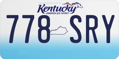 KY license plate 778SRY