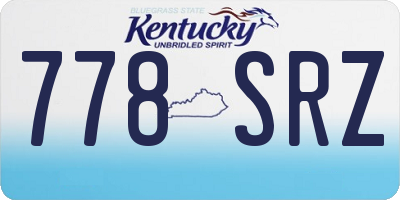 KY license plate 778SRZ