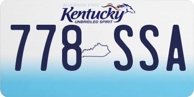 KY license plate 778SSA