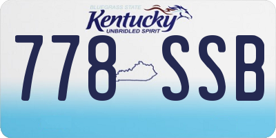 KY license plate 778SSB