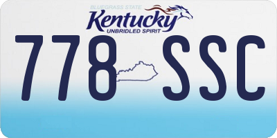 KY license plate 778SSC