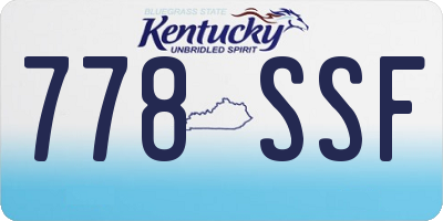 KY license plate 778SSF