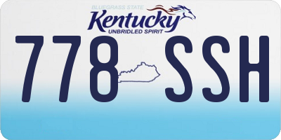 KY license plate 778SSH