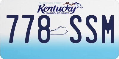 KY license plate 778SSM