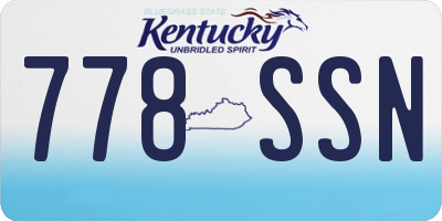 KY license plate 778SSN