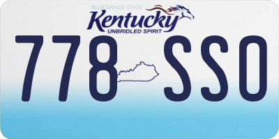 KY license plate 778SSO