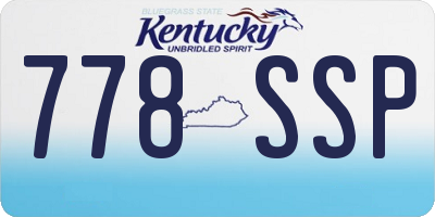 KY license plate 778SSP