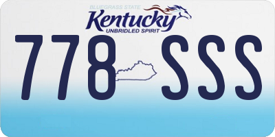 KY license plate 778SSS