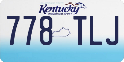 KY license plate 778TLJ
