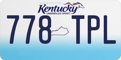 KY license plate 778TPL