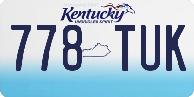 KY license plate 778TUK