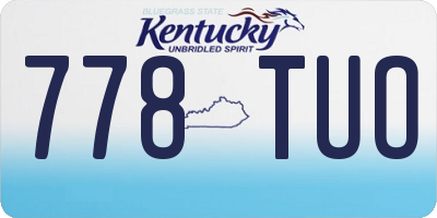 KY license plate 778TUO