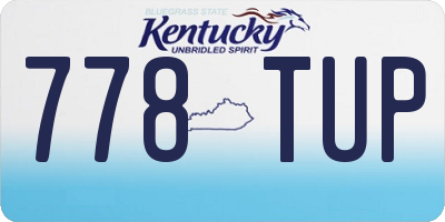 KY license plate 778TUP