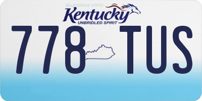 KY license plate 778TUS