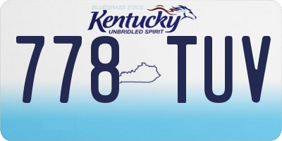 KY license plate 778TUV