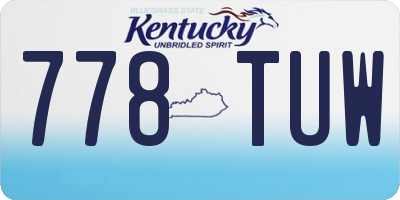 KY license plate 778TUW
