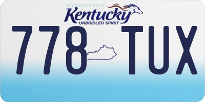 KY license plate 778TUX