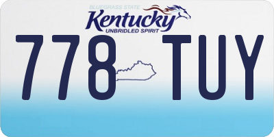 KY license plate 778TUY