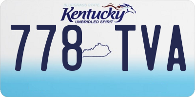 KY license plate 778TVA