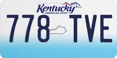 KY license plate 778TVE