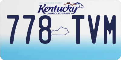 KY license plate 778TVM