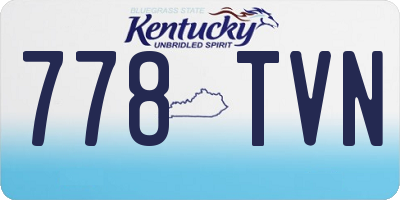 KY license plate 778TVN