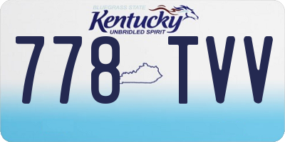 KY license plate 778TVV