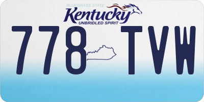 KY license plate 778TVW