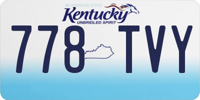 KY license plate 778TVY